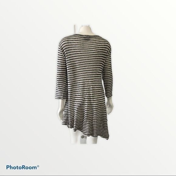 Ophilia Asymmetrical Tunic Blue and White Size 3 - Picture 10 of 10